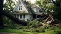 destruction wind damage to house Royalty Free Stock Photo
