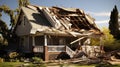 destruction wind damage to house Royalty Free Stock Photo
