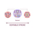 Destructive bot network concept icon