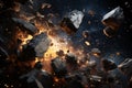 Destructive Force of Meteorite Blast Royalty Free Stock Photo