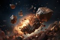 Destructive Force of Meteorite Blast Royalty Free Stock Photo