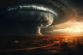 Destructive tornado vortex. Generate Ai Royalty Free Stock Photo