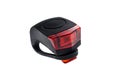 Detachable bicycle safety red blinking tail LED light. Royalty Free Stock Photo