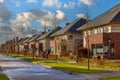 Detached family houses in a quiet street Royalty Free Stock Photo