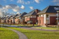 Detached family houses in a suburban street Royalty Free Stock Photo