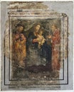 Detached fresco with Madonna and Child and Saints in the Museum of the Villa Melzi in Bellagio on Lake Como.