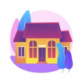 Detached house abstract concept vector illustration.