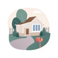 Detached house abstract concept vector illustration.