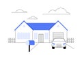 Detached house abstract concept vector illustration.