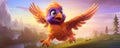 detai portrait fantasy eagle bird in purple colors