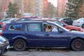 The detail of an abandoned broken car Royalty Free Stock Photo