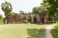 Details of abandoned half-ruined medieval temple india