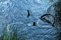 A detail of the abandoned or stolen bike. Royalty Free Stock Photo