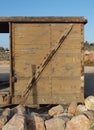 Detail of abandoned wooden railway car Royalty Free Stock Photo