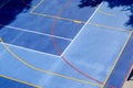 detail from above of a field for futsal and handball practice, sports court