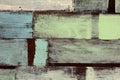 Detail of abstract art color wood wall white blue Royalty Free Stock Photo