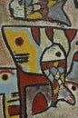 Detail of abstract artwork painted on mural or graffiti