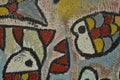 Detail of abstract artwork painted on mural or graffiti