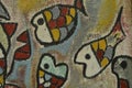 Detail of abstract artwork painted on mural or graffiti