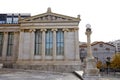 Detail of academy of Athens in Greece.