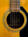 Detail of an acoustic guitar Royalty Free Stock Photo