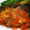 Detail from acrylic paintings in earthy tones and fall colors