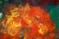 Detail from acrylic paintings in earthy tones and fall colors