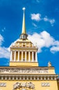 Detail of the Admiralty Building in St. Petersburg, Russia. Admiralty is the current headquarters of the Russian Navy in Saint