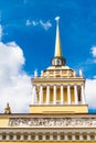 Detail of the Admiralty Building in St. Petersburg, Russia. Admiralty is the current headquarters of the Russian Navy in Saint