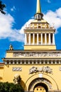 Detail of the Admiralty Building in St. Petersburg, Russia. Admiralty is the current headquarters of the Russian Navy in Saint