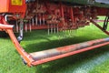 Aeration machine during grasslands football field