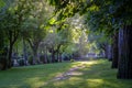 Detail of the Alameda de Cervantes Park, in Soria Spain