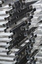 Detail of aluminium profiles Royalty Free Stock Photo