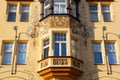 Detail of amazing facade of traditional building in Prague