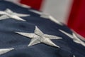 Detail of the American flag with stars, closeup. Independence day. USA flag Royalty Free Stock Photo