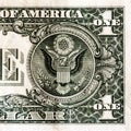 US one dollar bill. Great seal. Royalty Free Stock Photo