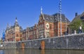 Detail of the Amsterdam central station building