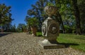 Detail of ancient antique italian columns and vase. Royalty Free Stock Photo