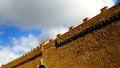 Detail of the ancient brick walls of Il Passetto, an elevated walkway about 800 m long that connects the Vatican with Castel Sant`