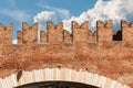 Detail of the Scaligero Bridge of Castelvecchio - Verona Veneto Italy Royalty Free Stock Photo