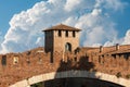 Detail of the Scaligero Bridge of Castelvecchio - Verona Veneto Italy Royalty Free Stock Photo