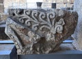 Detail of an Ancient Capital in Capernaum Royalty Free Stock Photo