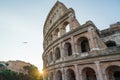 Detail of Ancient Colosseum Rome, Italy in the morning Royalty Free Stock Photo