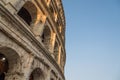 Detail of Ancient Colosseum Rome, Italy in the morning Royalty Free Stock Photo