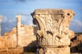 Detail of an ancient column of the era of ancient Greece in the Royalty Free Stock Photo