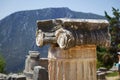 Ancient column in the oracle of Delphi, Greece.