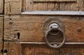 Detail of ancient door of a house in the medieval center of San Gimignano Royalty Free Stock Photo