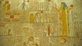 Detail of Ancient Egyptian Hieroglyphs, Luxor. Royalty Free Stock Photo