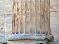 Detail of Ancient Greek Marble Column, Acropolis, Athens, Greece Royalty Free Stock Photo