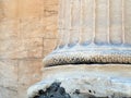 Detail of Ancient Greek Marble Column, Acropolis, Athens, Greece Royalty Free Stock Photo